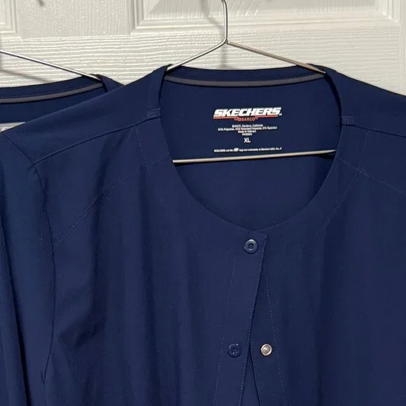 Lot Bundle 2 Skechers Barco Scrubs Cardigan Jacket Navy Blue Women's Size XL - Picture 2 of 10